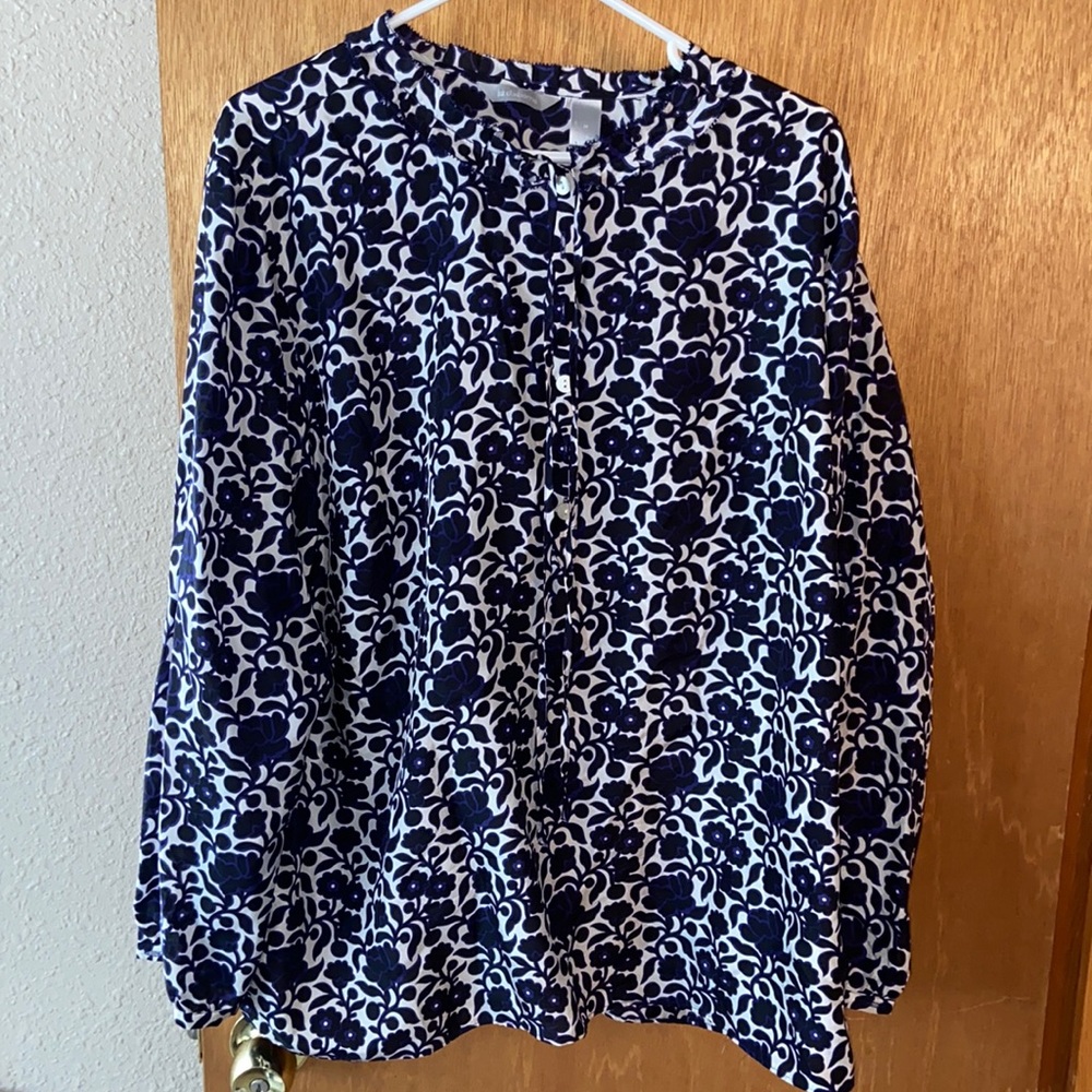 Liz Claiborne 2x floral pattern silk blouse